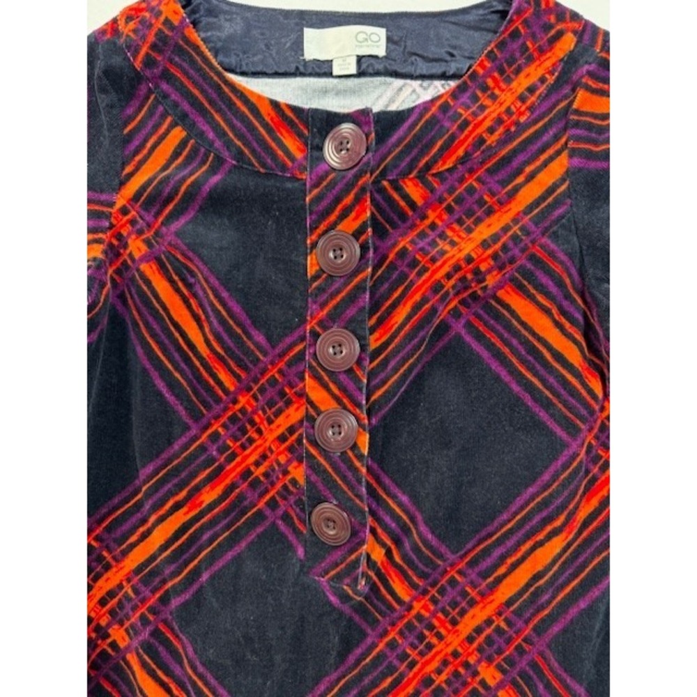 GO‎ International Dress MED Mini Plaid Corduroy Mod Vintage Feel Retro 60's 70's - Picture 2 of 10